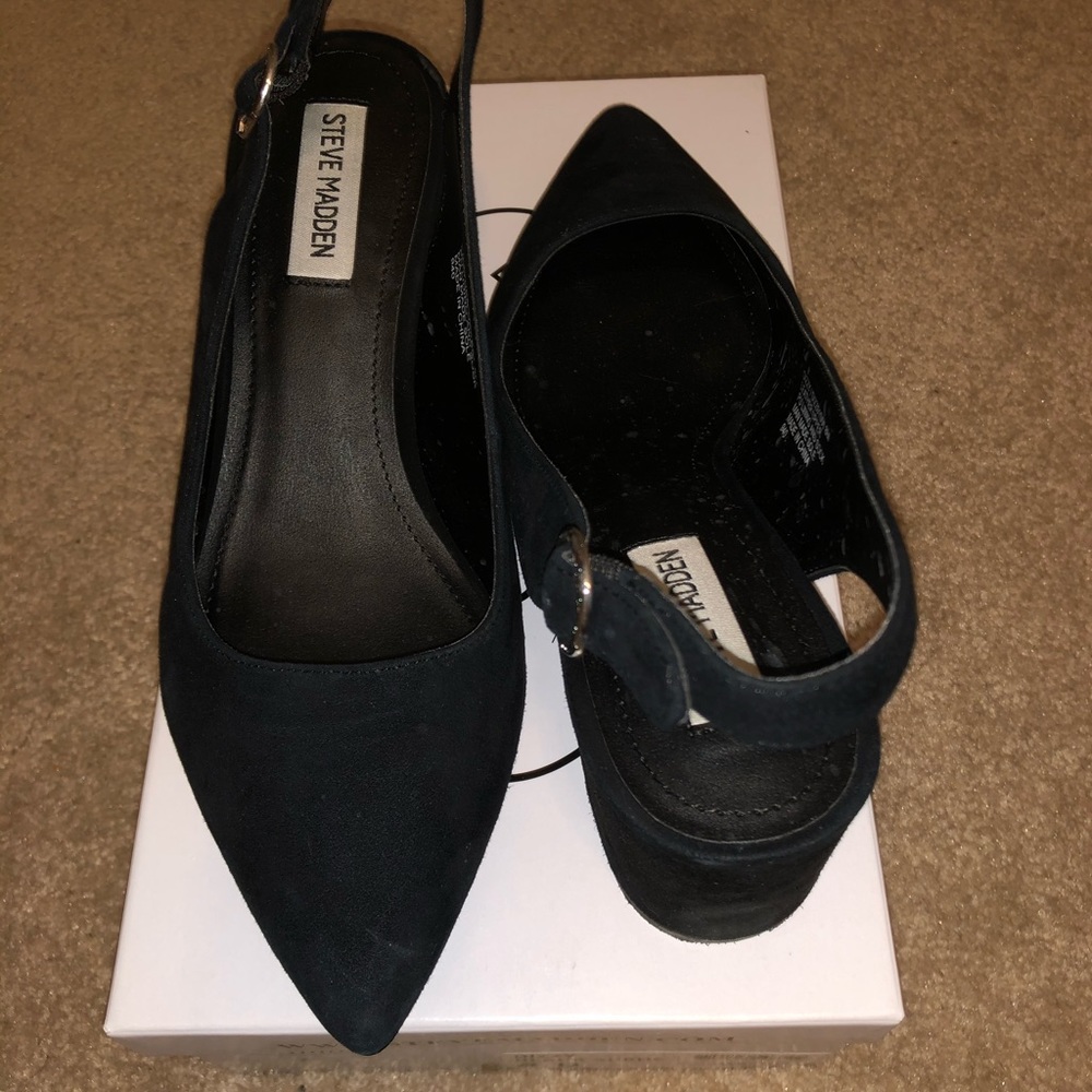 Steve Madden Dizzy black suede shoes